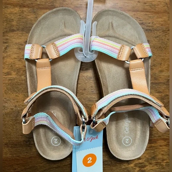 Cat Jack Shoes New Cat Jack Pastel Rainbow Striped Sandals